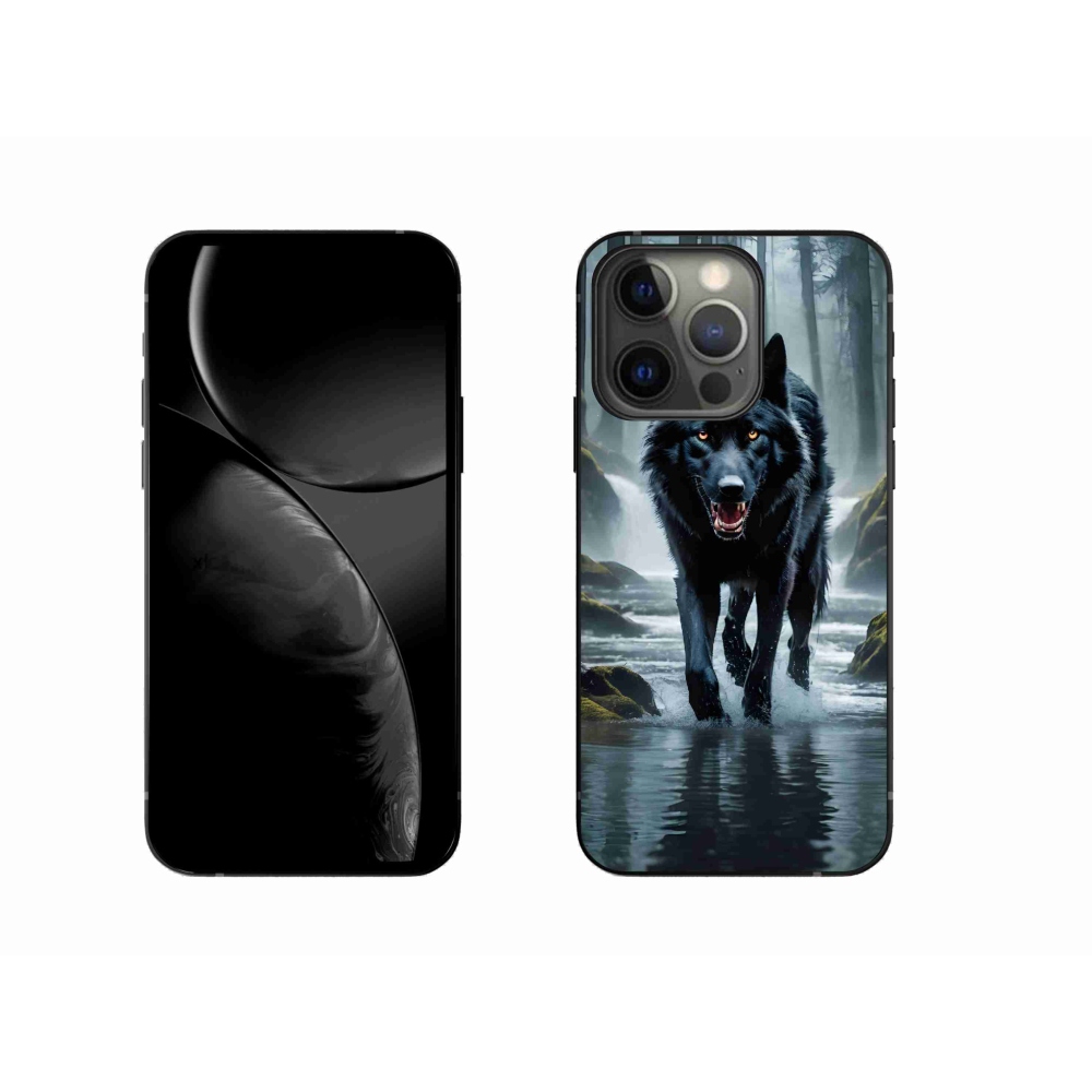 Gelový kryt mmCase na iPhone 13 Pro - černý vlk