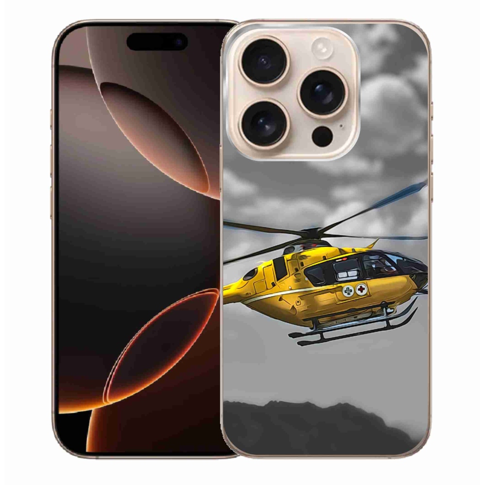 Gelový kryt mmCase na iPhone 16 Pro Max - žlutá helikoptéra