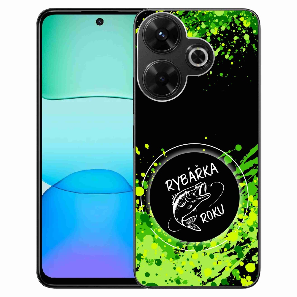 Gelový kryt mmCase na Xiaomi Redmi 13 4G/Poco M6 4G  - rybářka roku černé pozadí