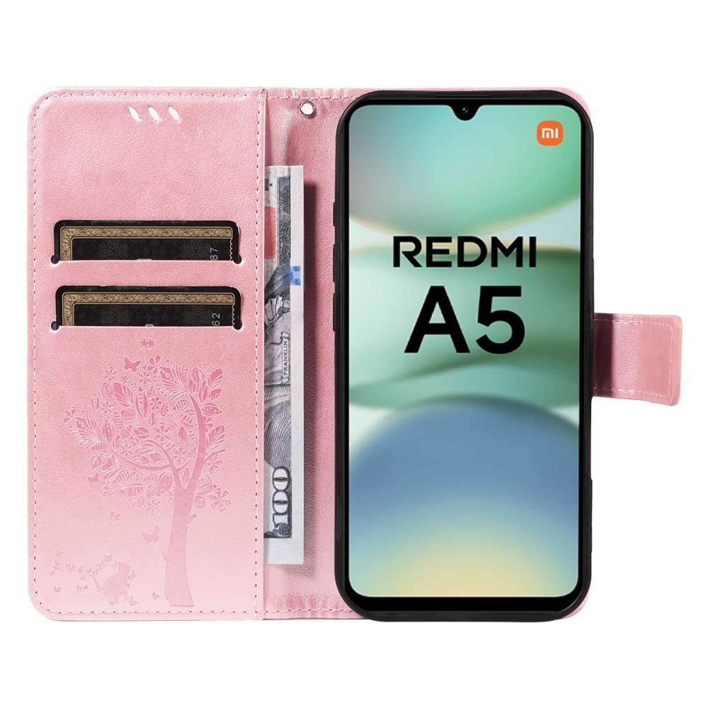 Trees knížkové pouzdro na Xiaomi Redmi A5 (173.45x79.35x8.45mm) - růžovozlaté