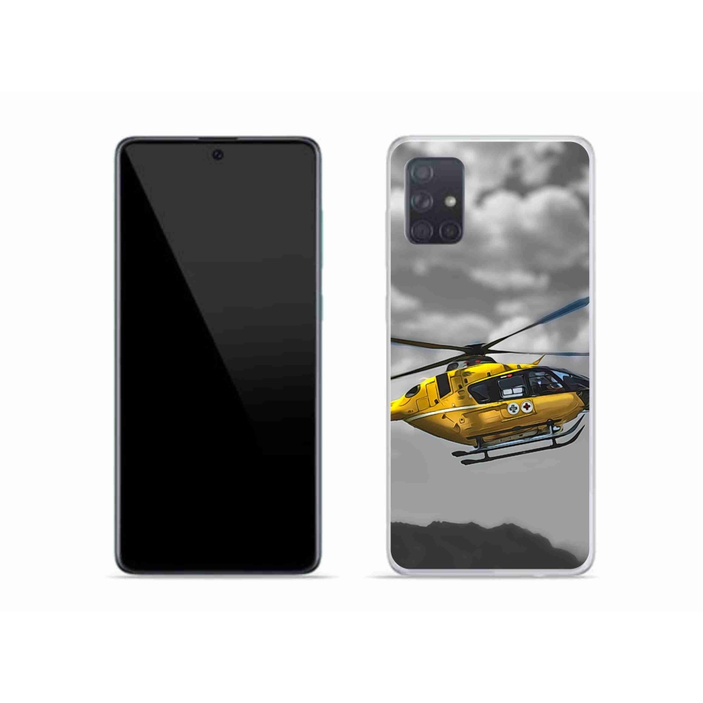 Gelový kryt mmCase na Samsung Galaxy A51 - žlutá helikoptéra