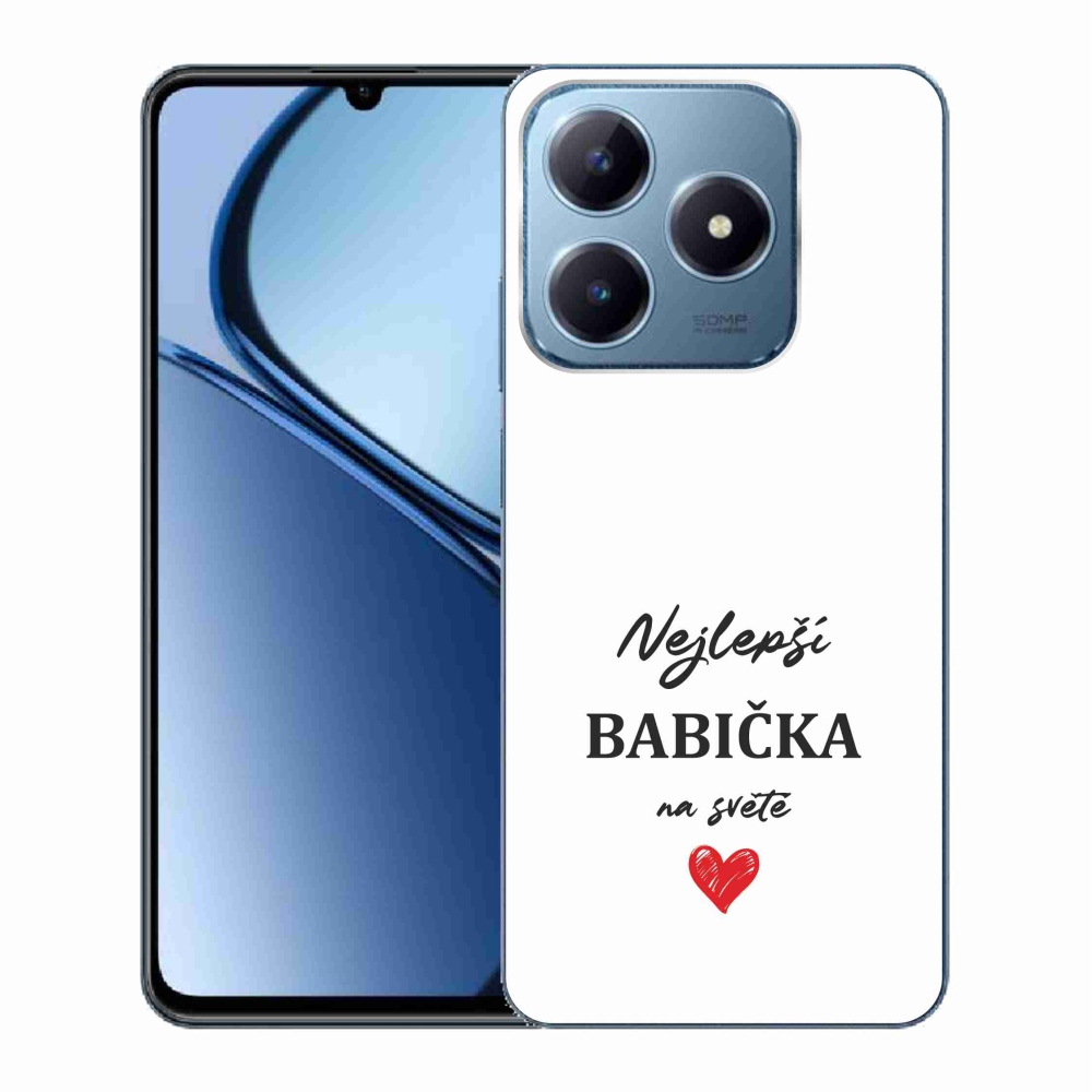 Gelový kryt mmCase na Realme C63 - nejlepší babička 1 bílé pozadí