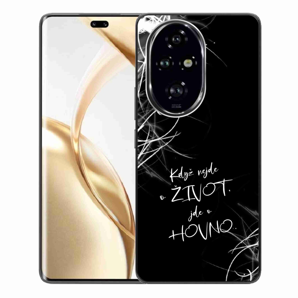 Gelový kryt mmCase na Honor 200 Pro 5G - vtipný text 16 černé pozadí