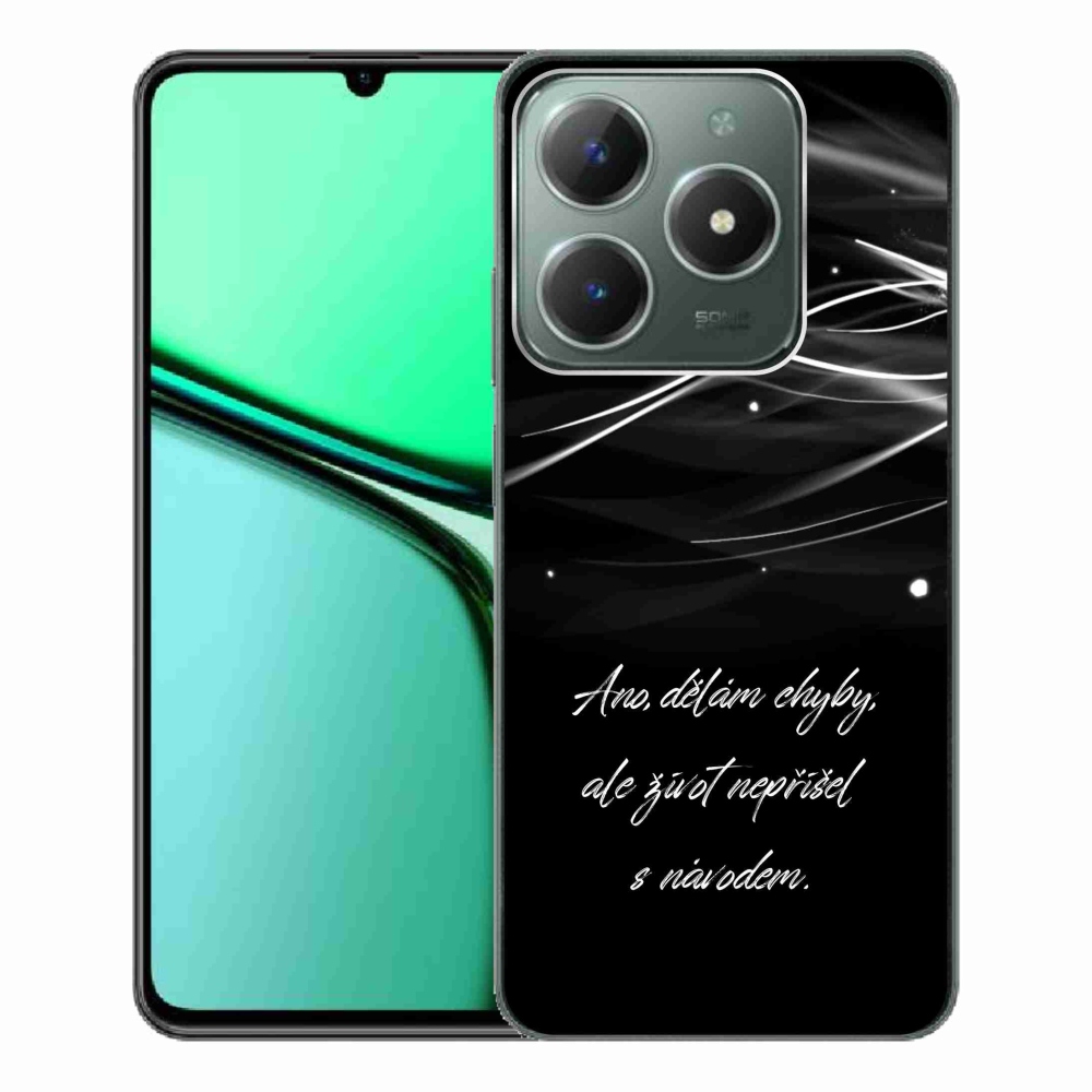 Gelový kryt mmCase na Realme C61 - citát černé pozadí