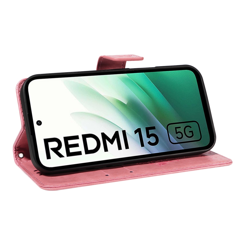 Trees knížkové pouzdro na Xiaomi Redmi 15 4G (171mm) - růžové