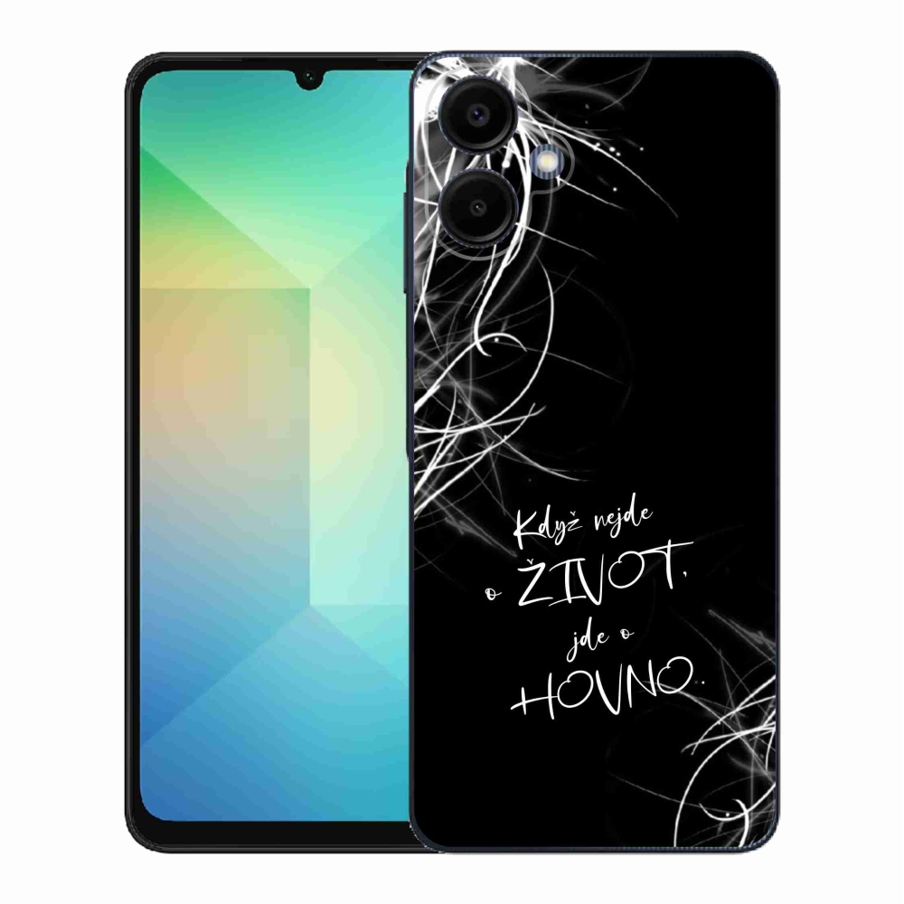 Gelový kryt mmCase na Samsung Galaxy A06 4G - vtipný text 16 černé pozadí