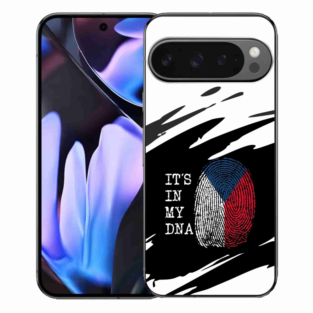 Gelový kryt mmCase na Google Pixel 9 Pro XL - vlajka otisk prstu černobílé pozadí