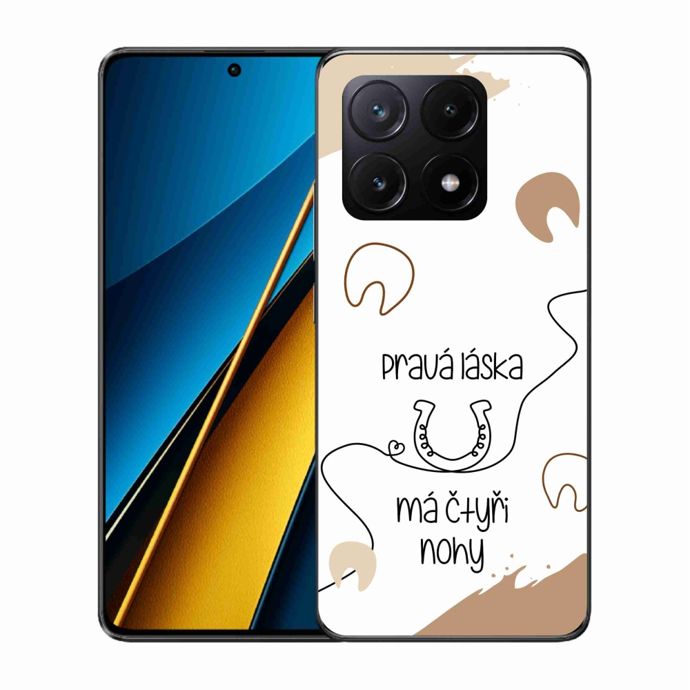 Gelový kryt mmCase na Xiaomi Poco X6 Pro 5G - koňský motiv bílé pozadí