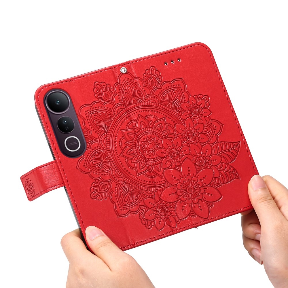 Mandala knížkové pouzdro na Vivo V50 Lite 4G/5G - červené
