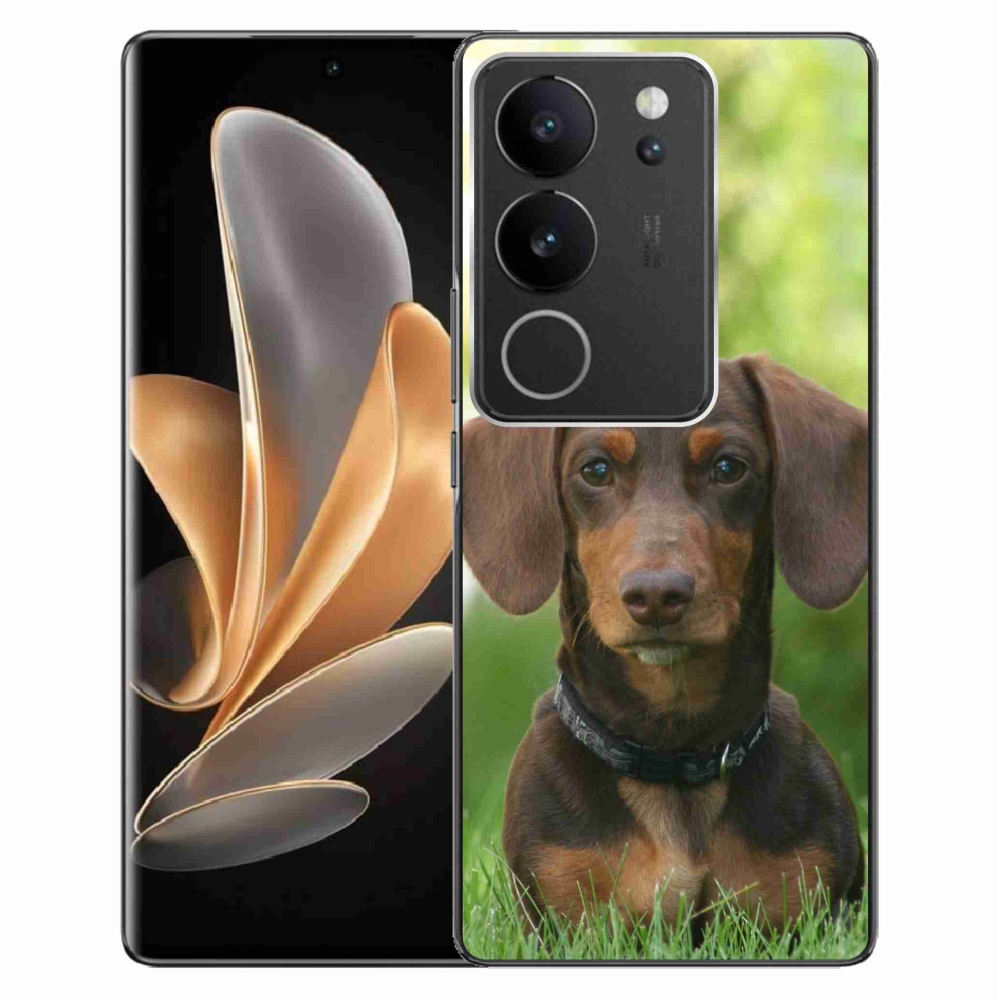 Gelový obal mmCase na Vivo V29 5G - hnědý jezevčík