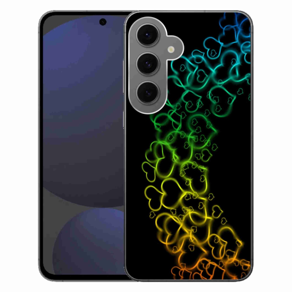 Gelový kryt mmCase na Samsung Galaxy S24 FE - barevná srdíčka