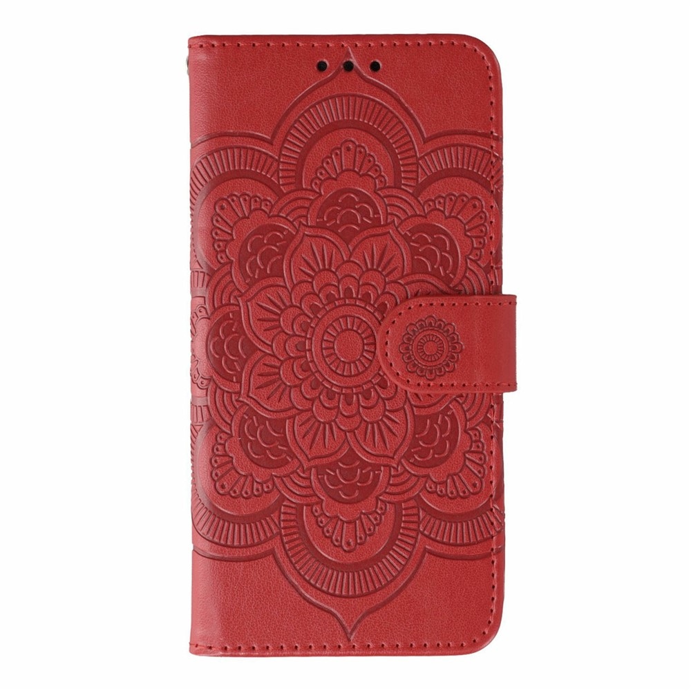 Mandala knížkové pouzdro na Xiaomi Redmi 15 5G - červené