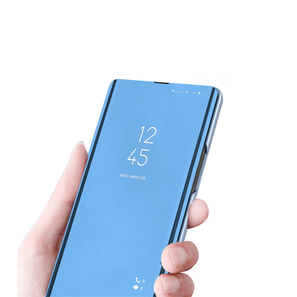 Clear zavírací kryt s průhledným předkem na Samsung Galaxy A35 5G - modrý