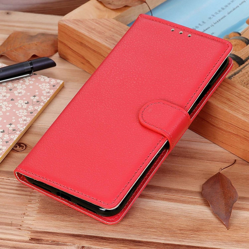 Litchie knížkové pouzdro na Xiaomi Poco C65/Redmi 13C 4G/5G - červené