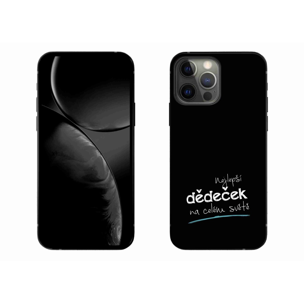 Gelový kryt mmCase na iPhone 13 Pro Max 6.7 - nejlepší dědeček 3 černé pozadí