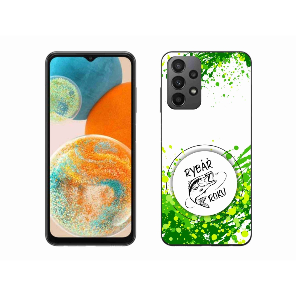 Gelový kryt mmCase na Samsung Galaxy A23 4G/5G - rybář roku bílé pozadí