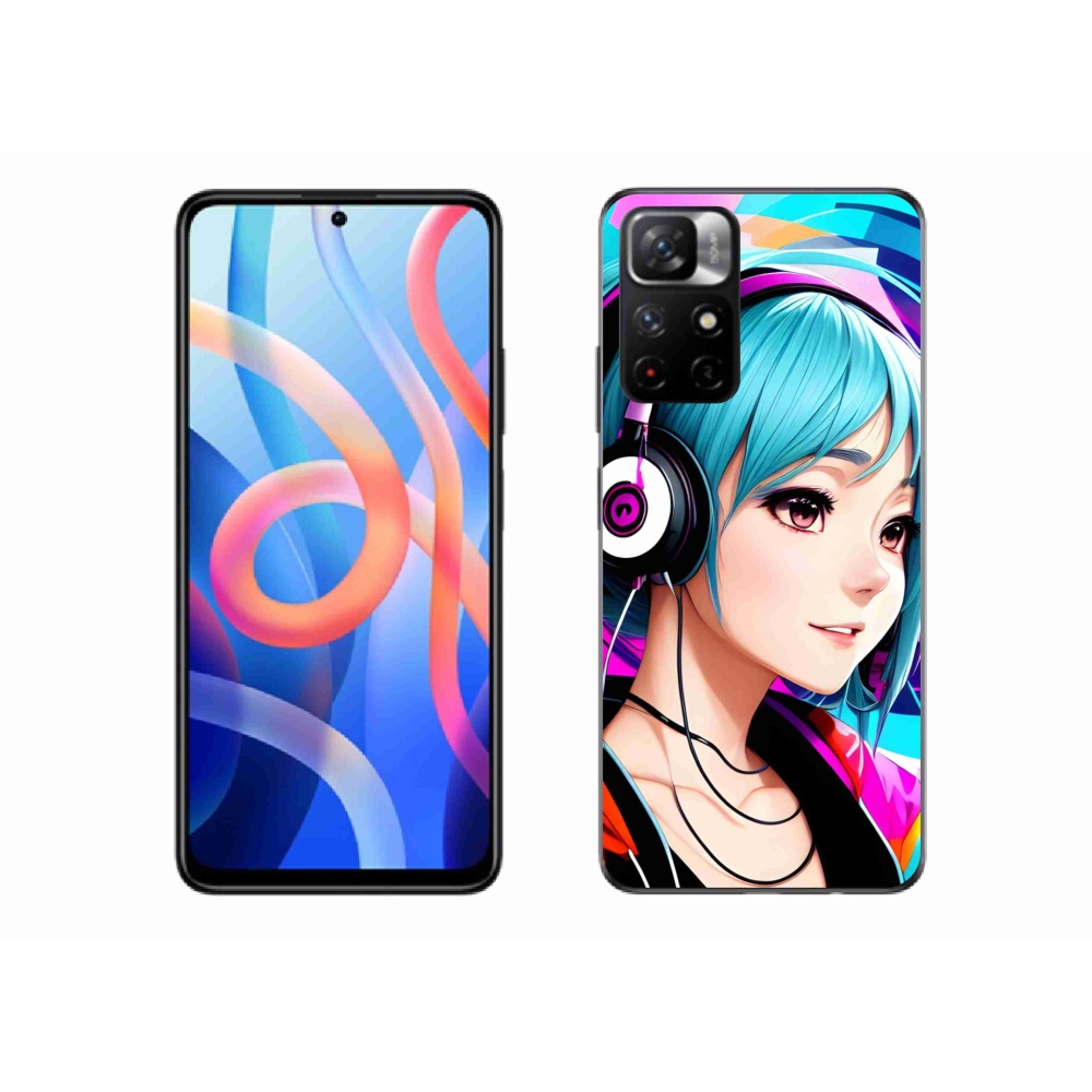 Gelový kryt mmCase na Xiaomi Redmi Note 11S 5G - dívka se sluchátky