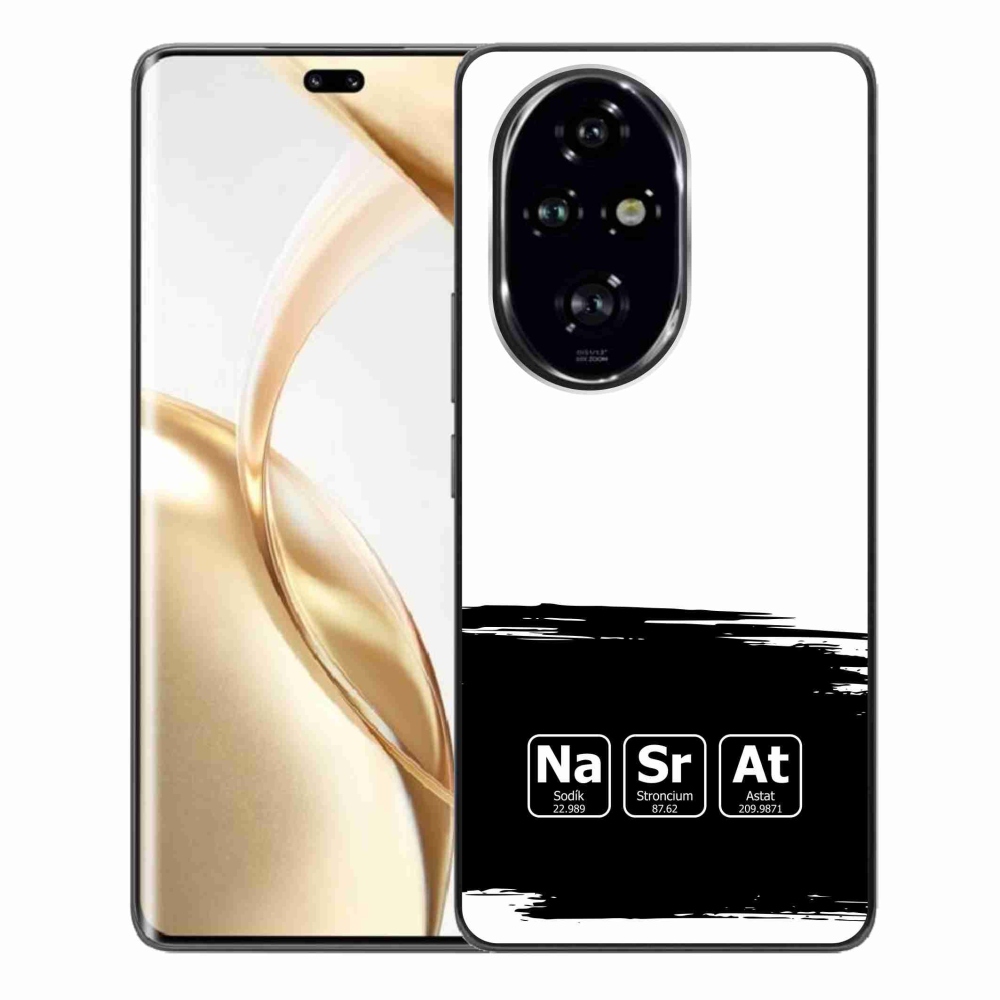 Gelový kryt mmCase na Honor 200 Pro 5G - chemické prvky černobílé pozadí