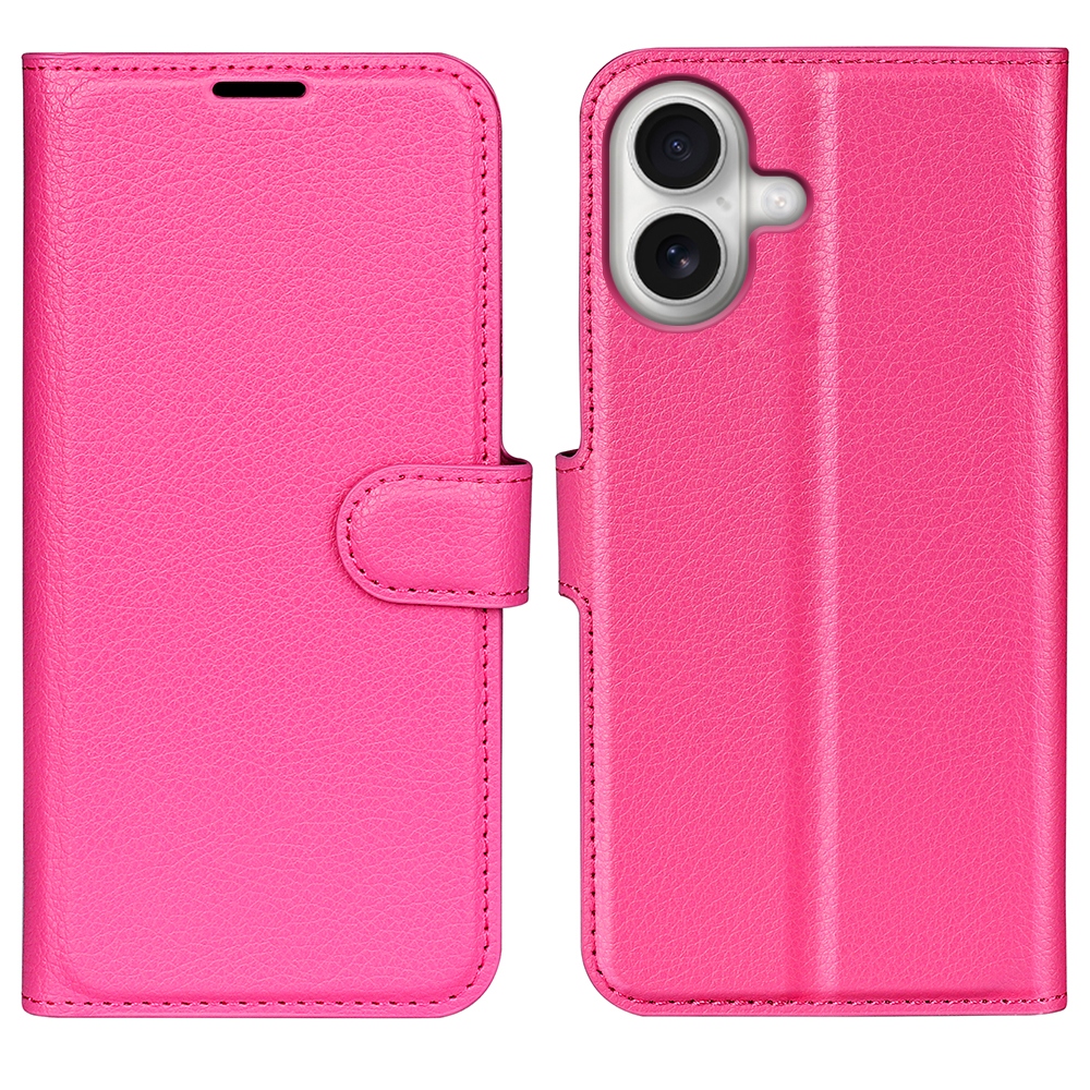Litchi knížkové pouzdro na iPhone 17 - rose