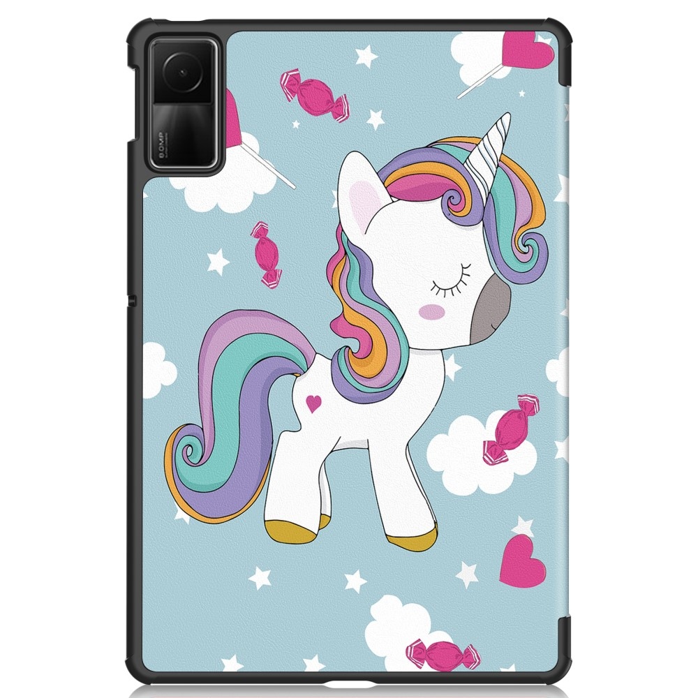 Print chytré zavírací pouzdro na Xiaomi Redmi Pad SE - jednorožec