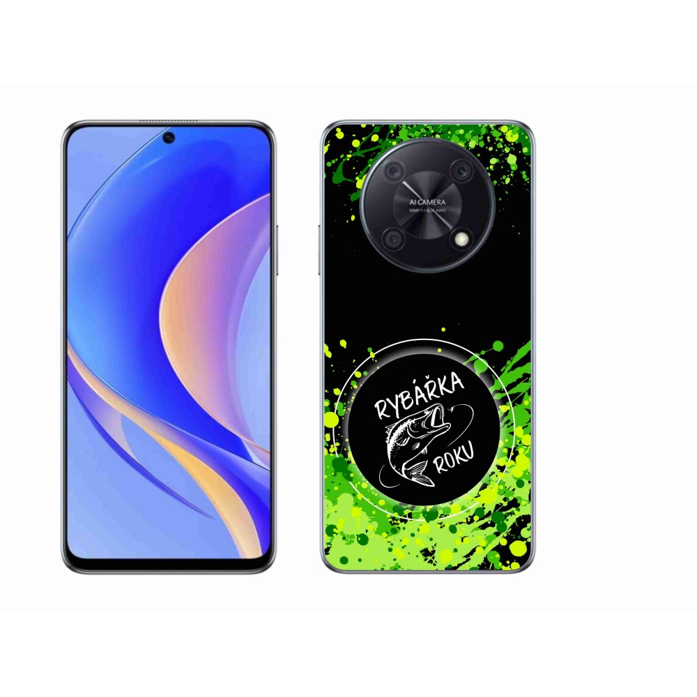 Gelový kryt mmCase na Huawei Nova Y90 - rybářka roku černé pozadí