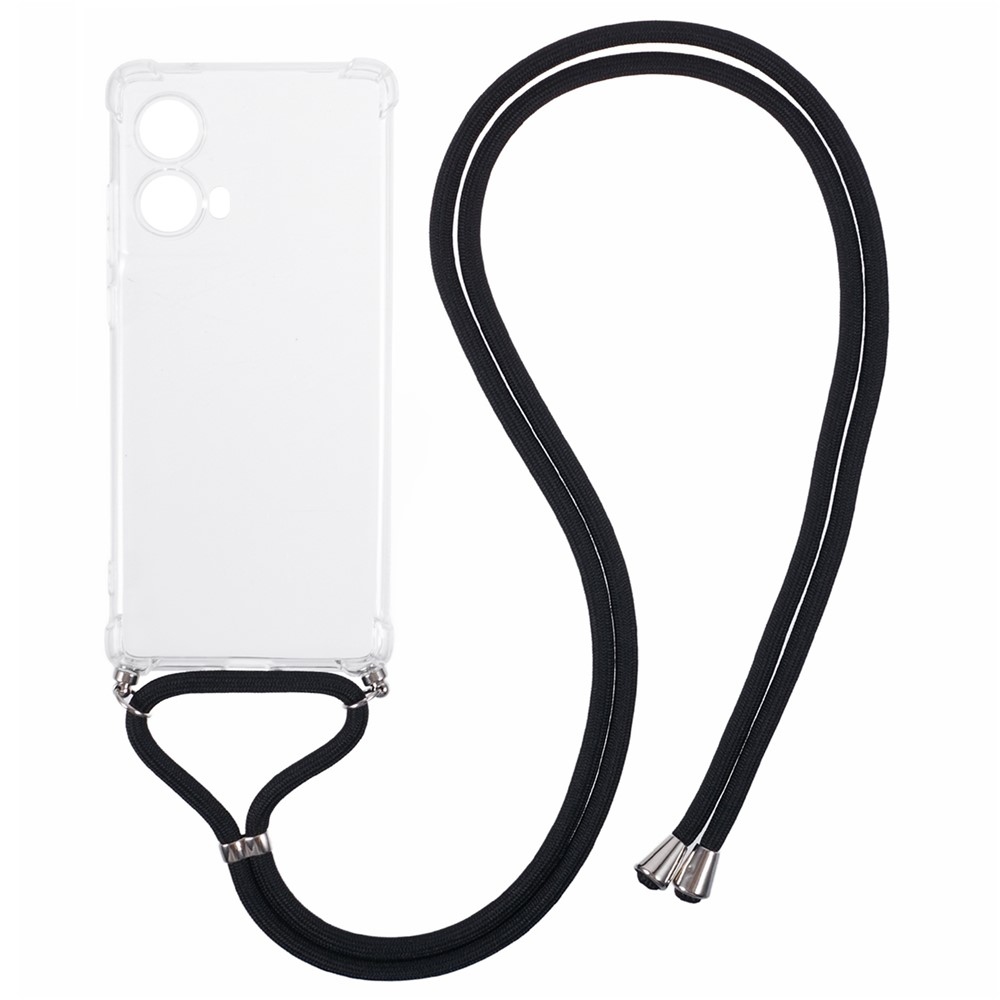 Průhledný gelový obal se šňůrkou na Motorola Moto G85 5G