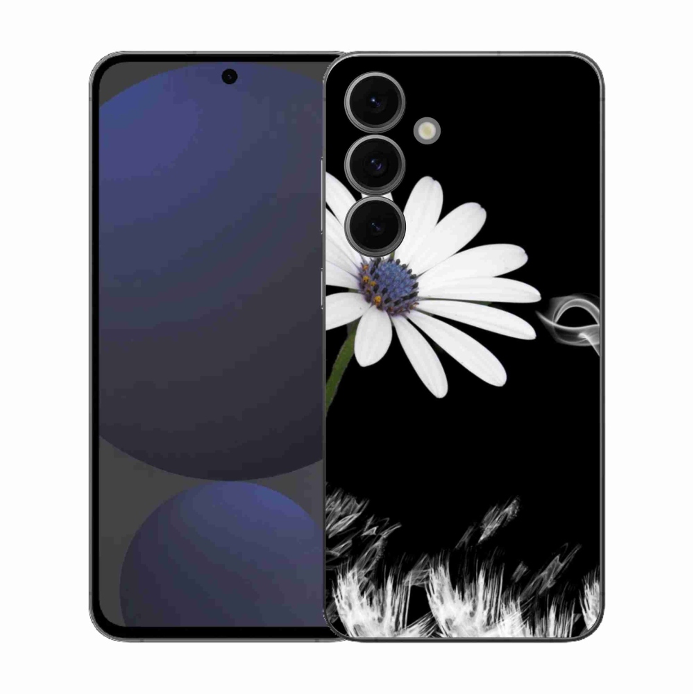 Gelový kryt mmCase na Samsung Galaxy S25 FE - bílá květina