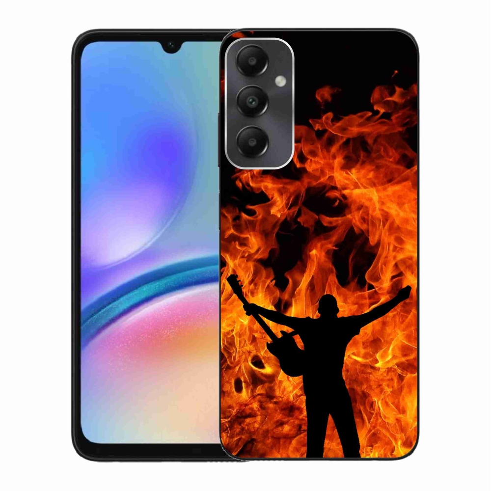 Gelový kryt mmCase na Samsung Galaxy A05s - muzikant a oheň