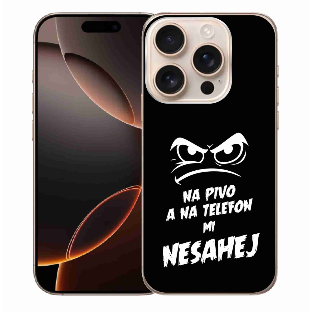 Gelový kryt mmCase na iPhone 16 Pro Max - pivní motiv 2 černé pozadí