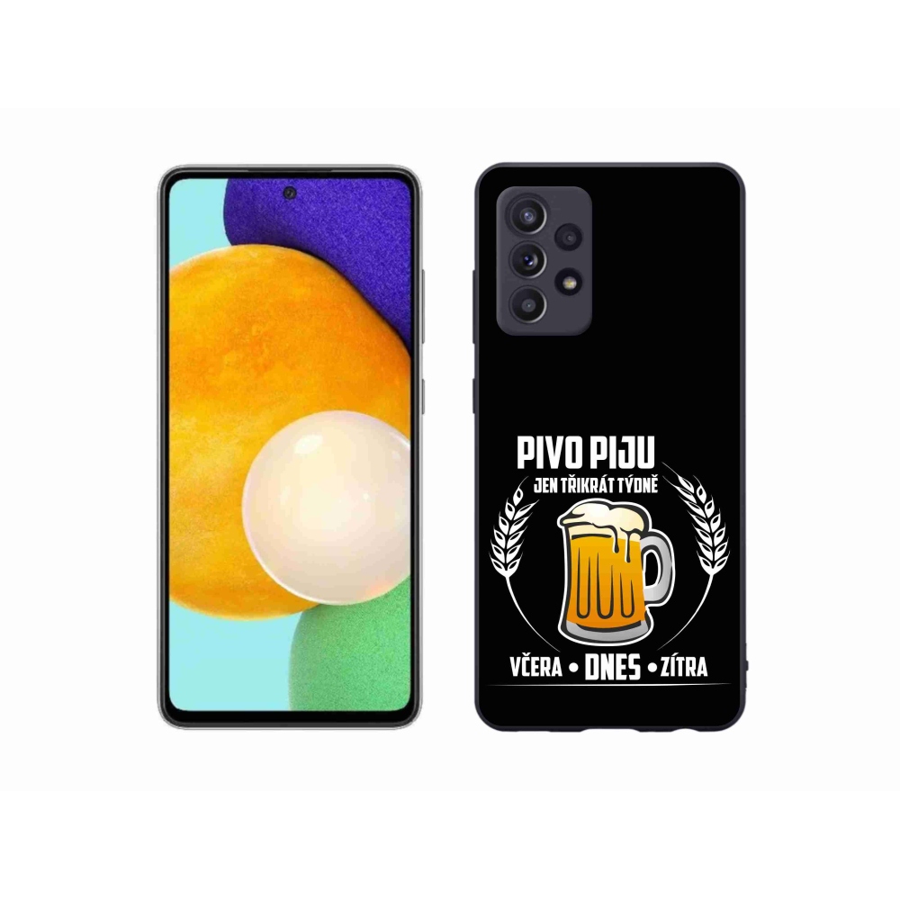 Gelový kryt mmCase na Samsung Galaxy A52/A52 5G - pivní motiv černé pozadí