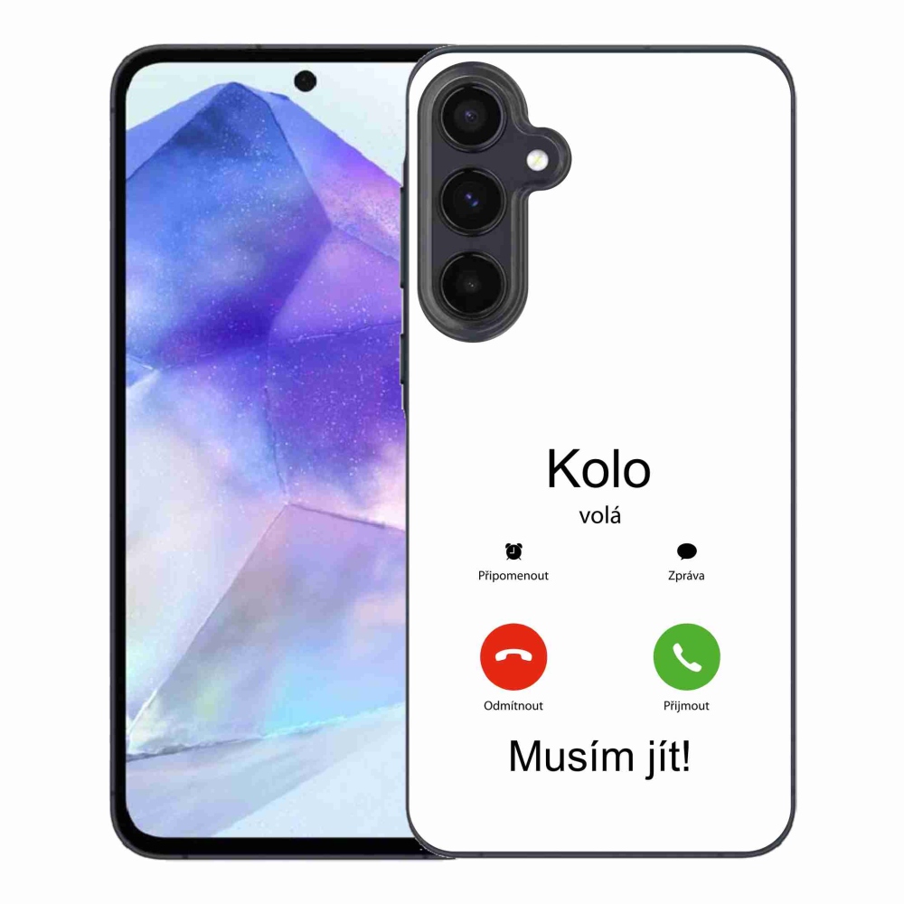 Gelový kryt mmCase na Samsung Galaxy A55 5G - kolo volá bílé pozadí