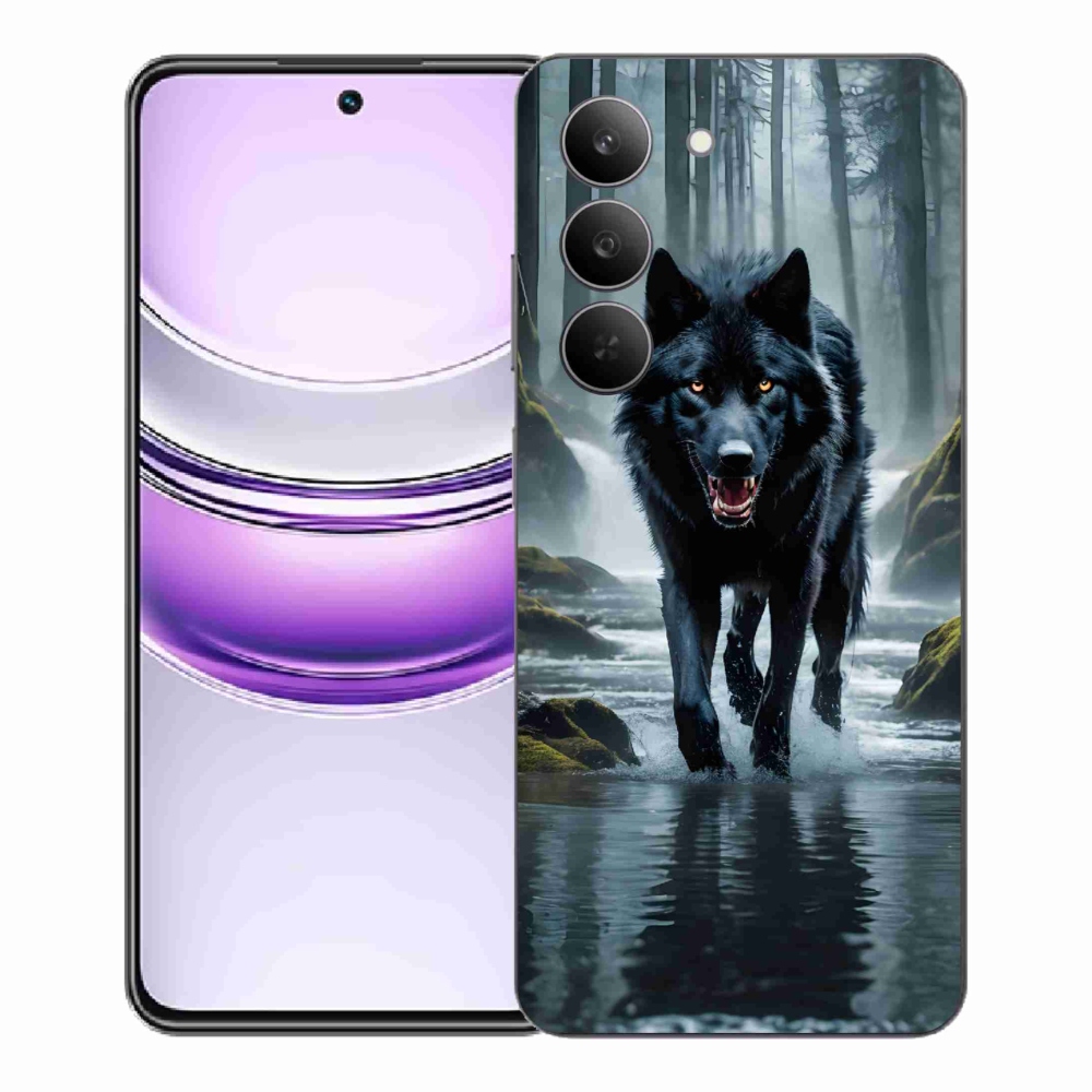 Gelový kryt mmCase na Realme 14x 5G - černý vlk