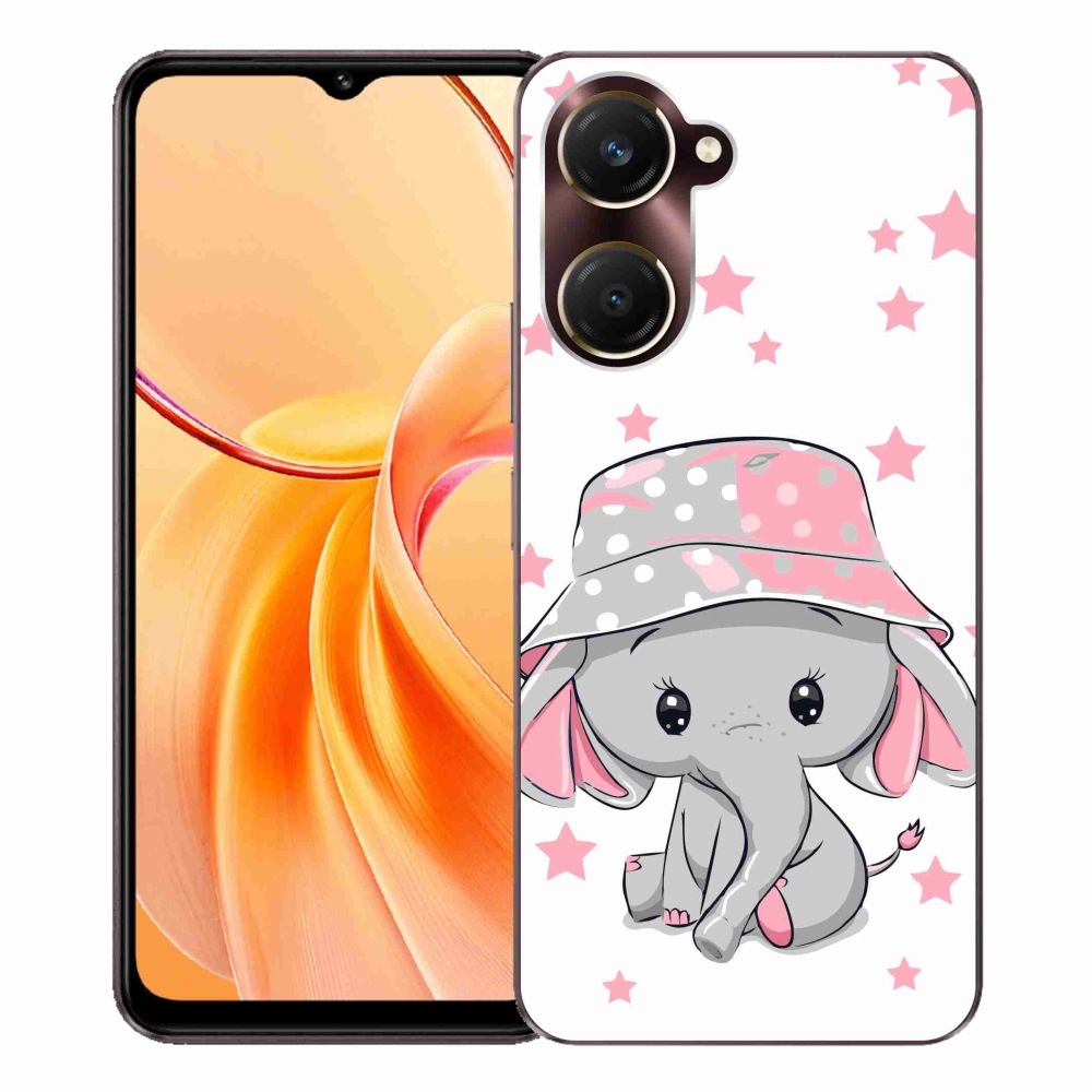 Gelový kryt mmCase na Vivo Y28s 5G - růžový slon