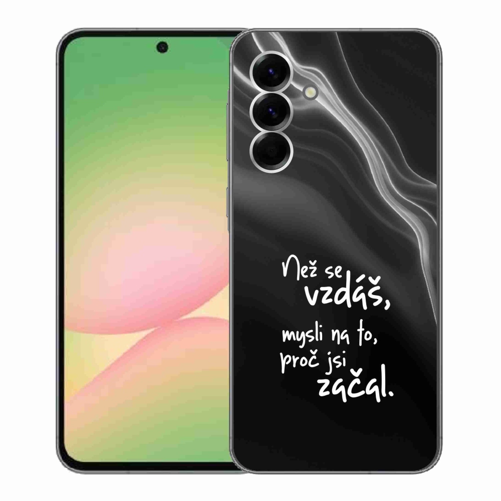 Gelový kryt mmCase na Samsung Galaxy A56 5G - citát 2 černé pozadí