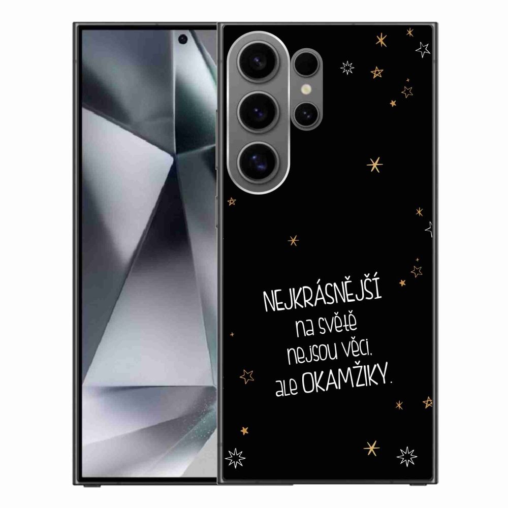 Gelový kryt mmCase na Samsung Galaxy S24 Ultra - citát 4 černé pozadí