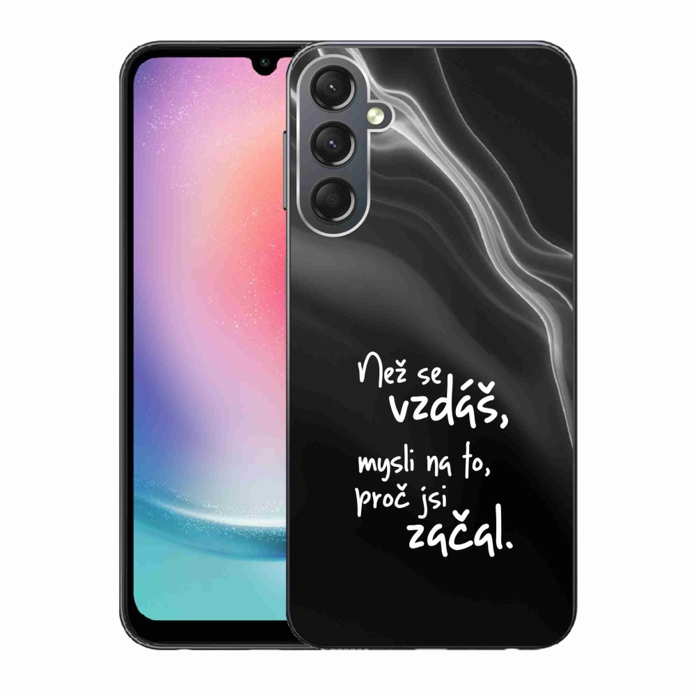 Gelový kryt mmCase na Samsung Galaxy A24 - citát 2 černé pozadí