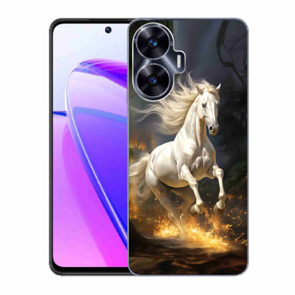 Gelový kryt mmCase na Realme C55 - bílý kůň 2
