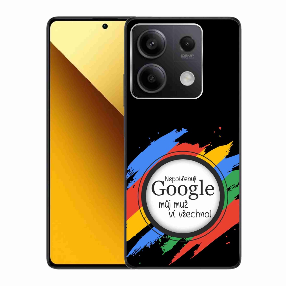 Gelový kryt mmCase na Xiaomi Redmi Note 13 5G - muž ví všechno černé pozadí