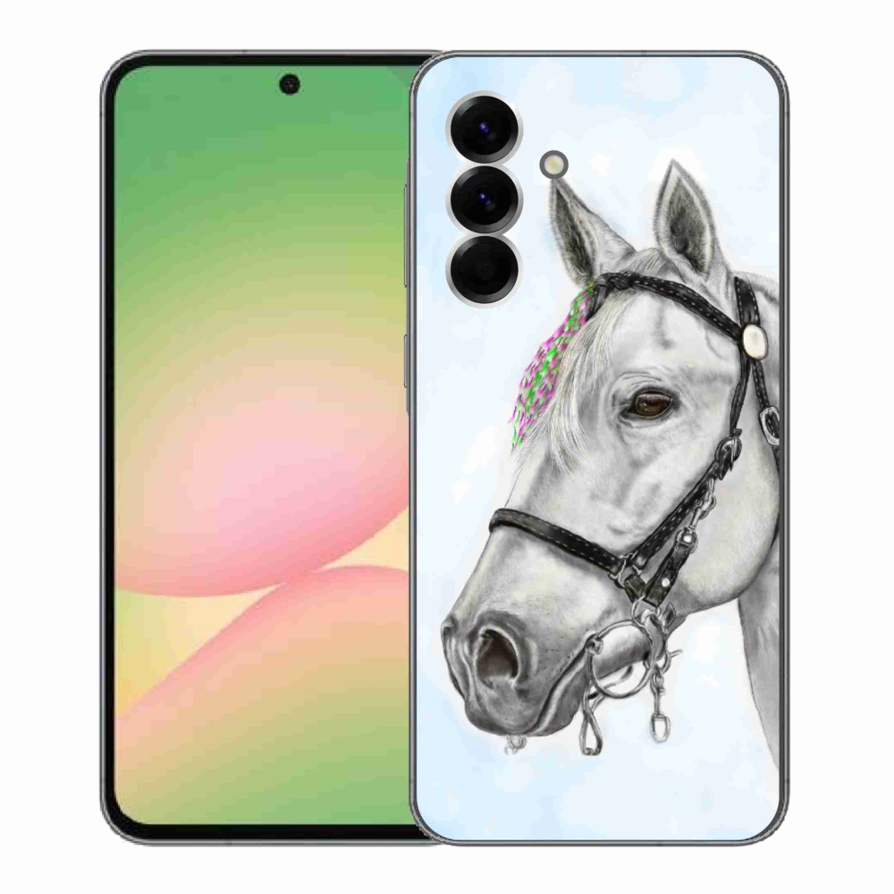 Gelový kryt mmCase na Samsung Galaxy A56 5G - bílý kůň 1
