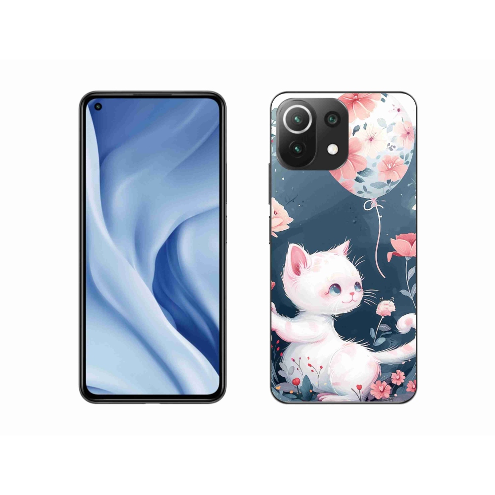 Gelový kryt mmCase na Xiaomi Mi 11 Lite 4G/5G - kotě s balónkem
