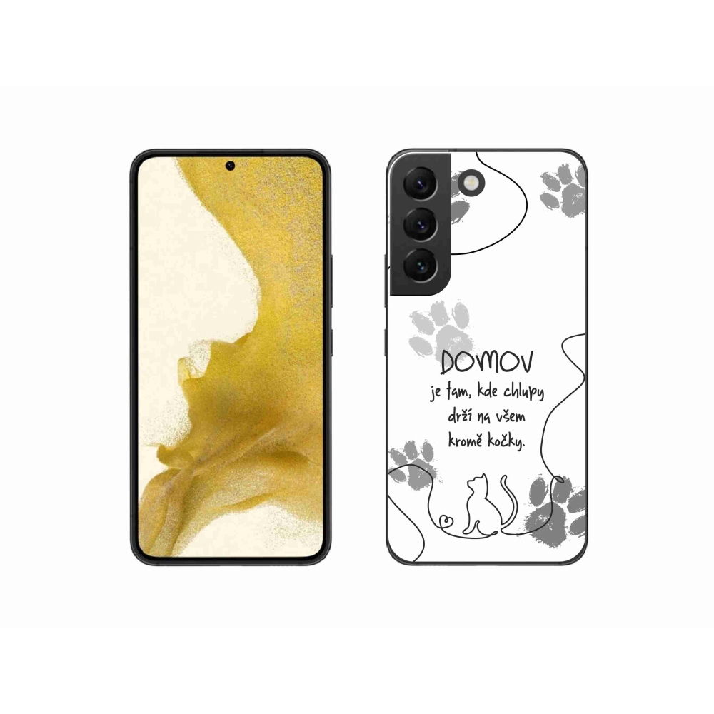 Gelový kryt mmCase na Samsung Galaxy S22 5G - kočičí motiv bílé pozadí