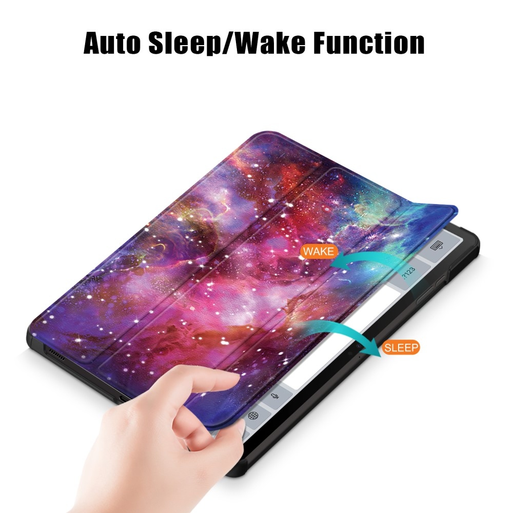 Print chytré zavírací pouzdro na Samsung Galaxy Tab S9 FE+ - vesmír