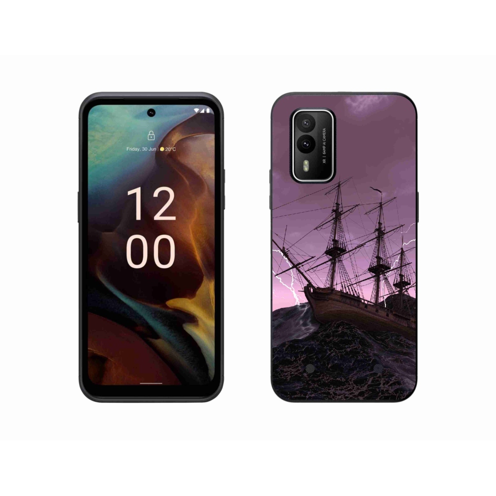 Gelový kryt mmCase na Nokia XR21 - loď v bouři