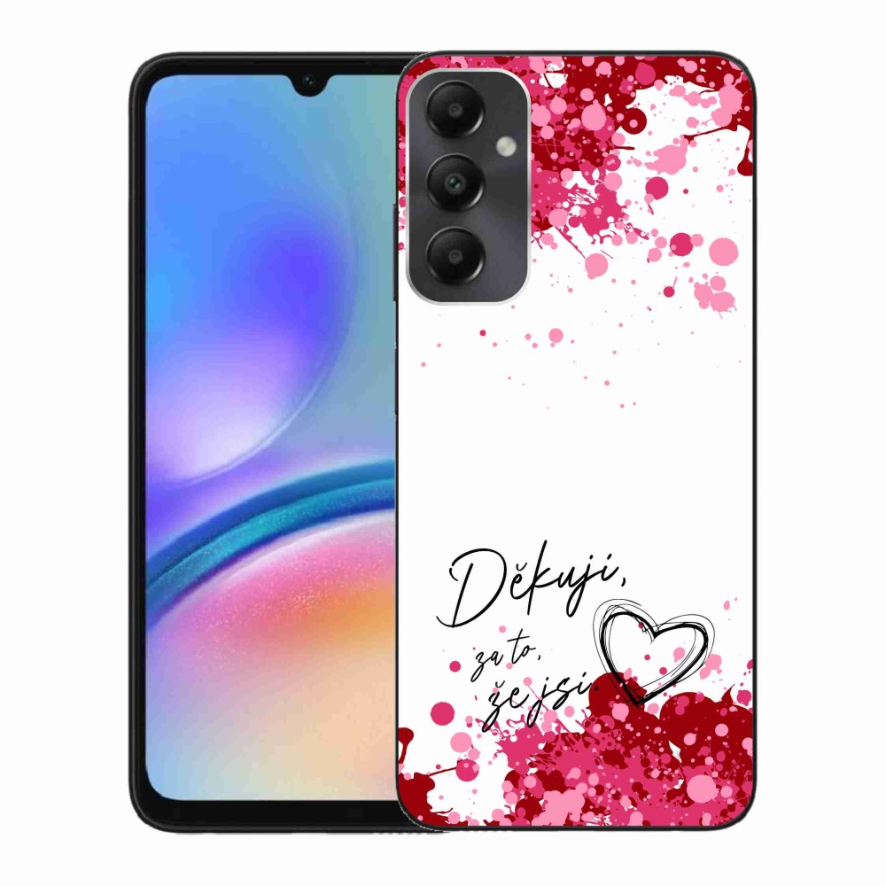 Gelový kryt mmCase na Samsung Galaxy A05s - zamilovaný text 2 bílé pozadí
