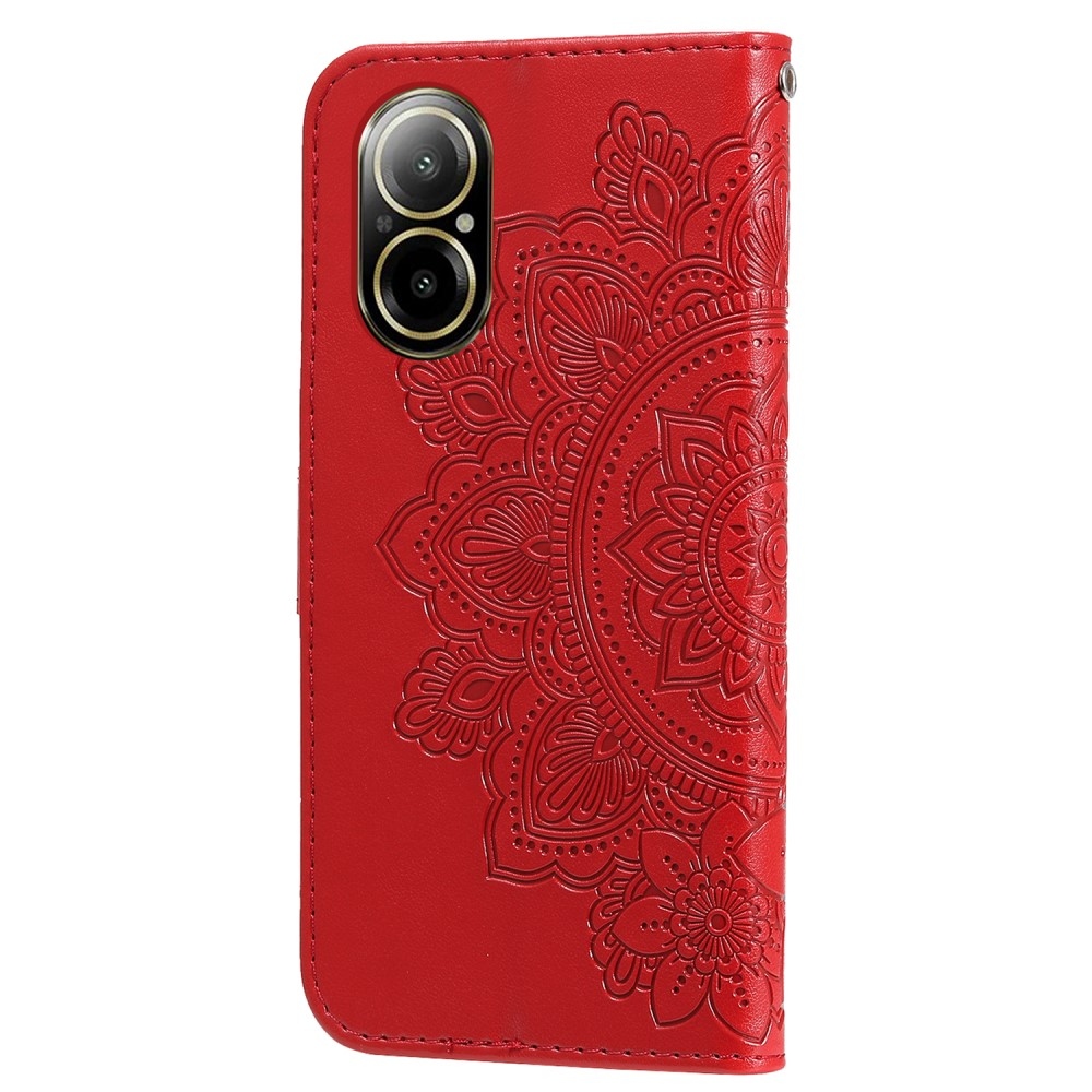Mandala knížkové pouzdro na Realme C67 - červené