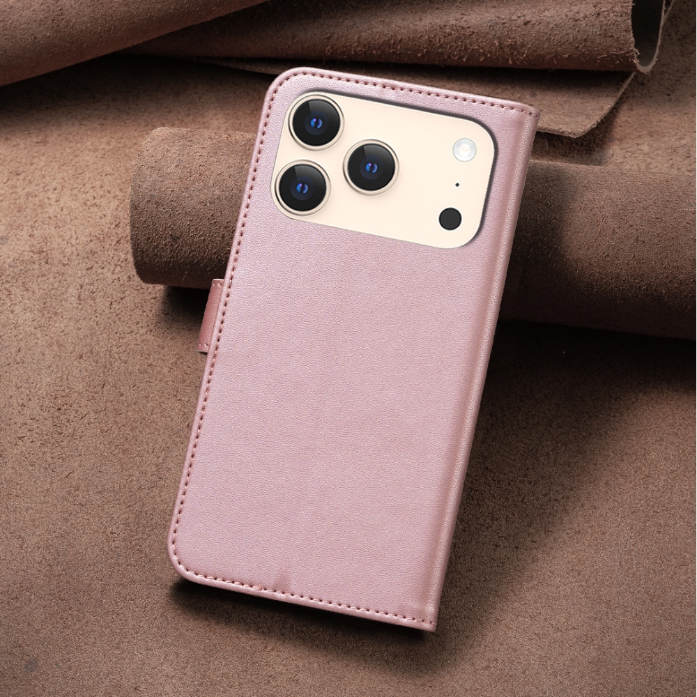 Clover knížkové pouzdro na iPhone 17 Pro Max - růžovozlaté