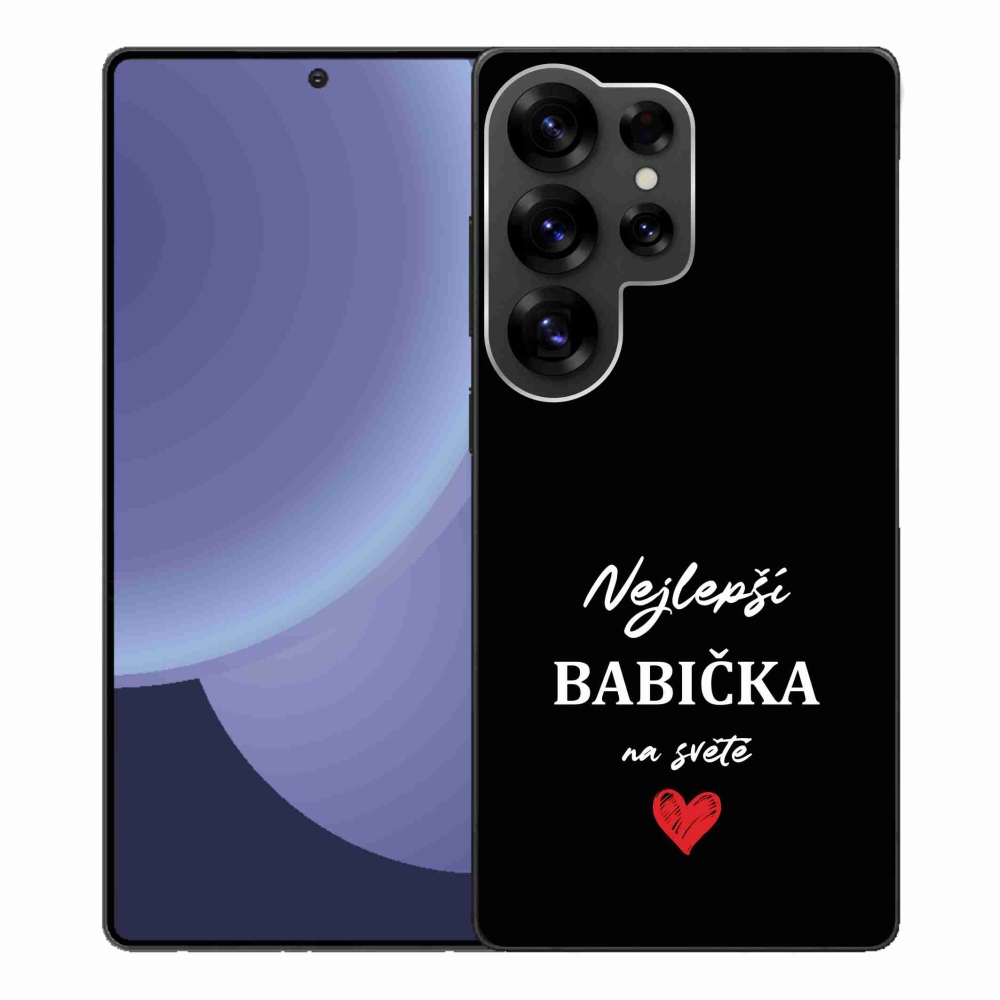 Gelový kryt mmCase na Samsung Galaxy S25 Ultra - nejlepší babička 1 černé pozadí