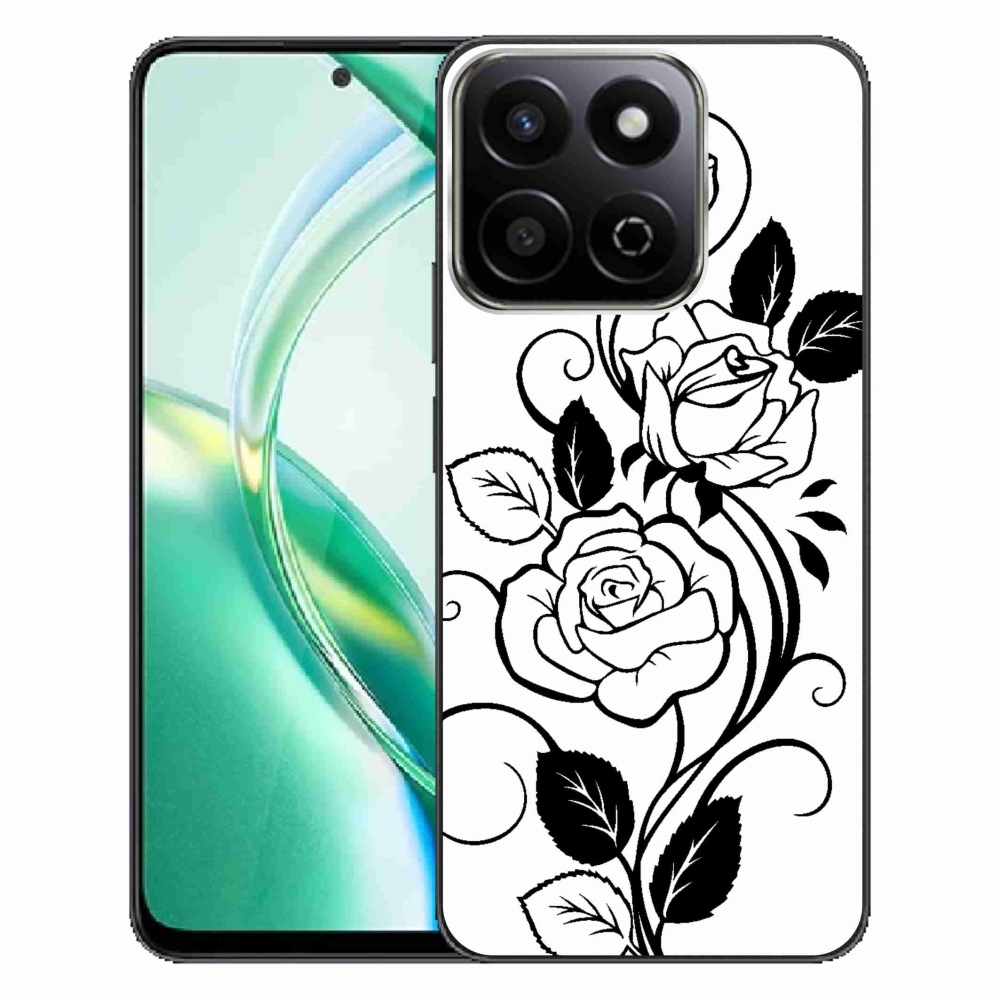 Gelový kryt mmCase na Honor 200 Smart 5G - černobílá růže