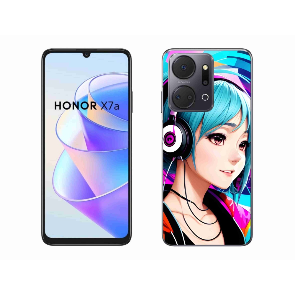 Gelový kryt mmCase na Honor X7a - dívka se sluchátky