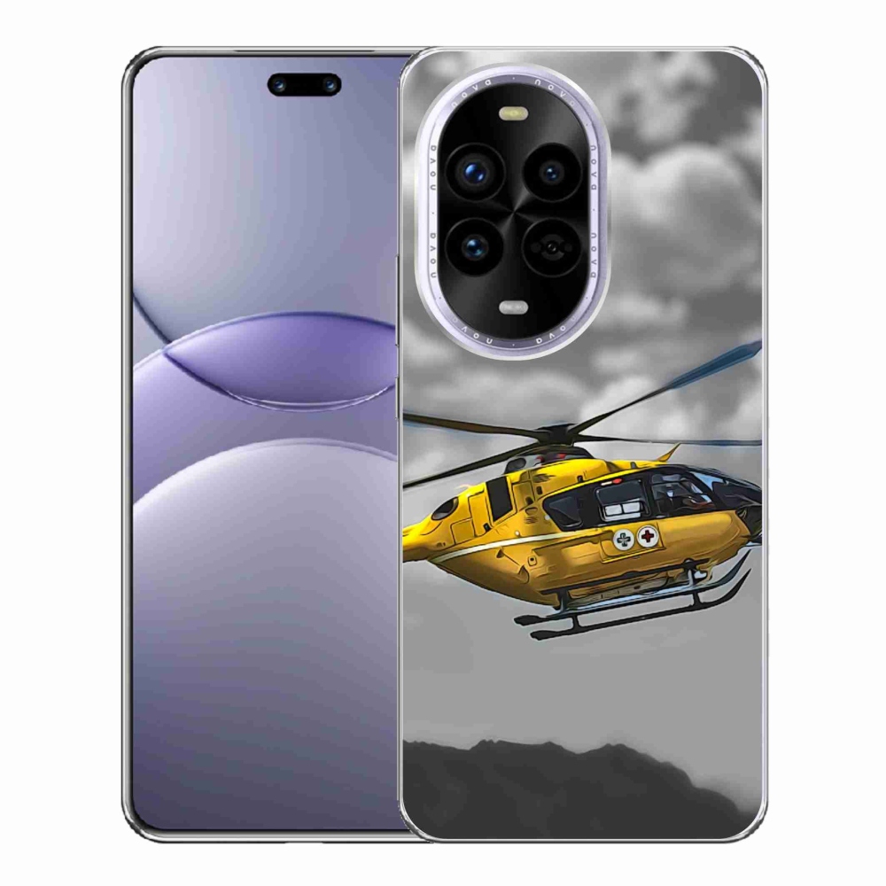 Gelový kryt mmCase na Huawei Nova 13 Pro 5G - žlutá helikoptéra